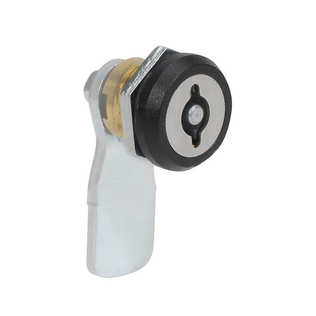 N41214TVP - Wiegmann enclosure latch, double-bit key, 1/4-turn semi-flush, 1-point, vibration-proof, plated steel, black matte trim finish. For use with N412 Ultimate series enclosures. Requires N41214TVPK key.