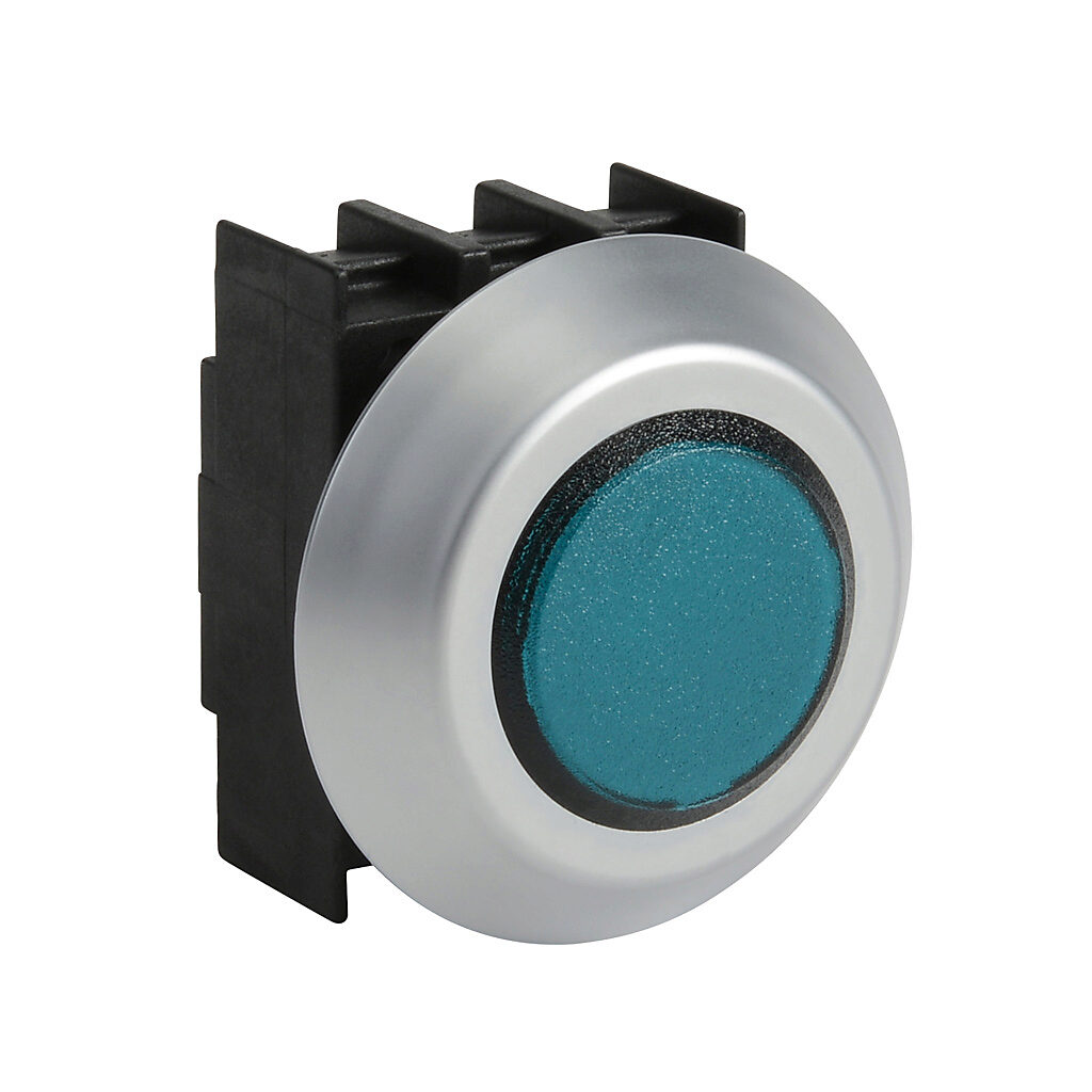 NMLGN - Schmersal illuminated indicating light, permanent light function, IP67 and IP69K, 22mm, green, 44mm, round, plastic base, plastic bezel. Requires light block and LED or incandescent bulb.