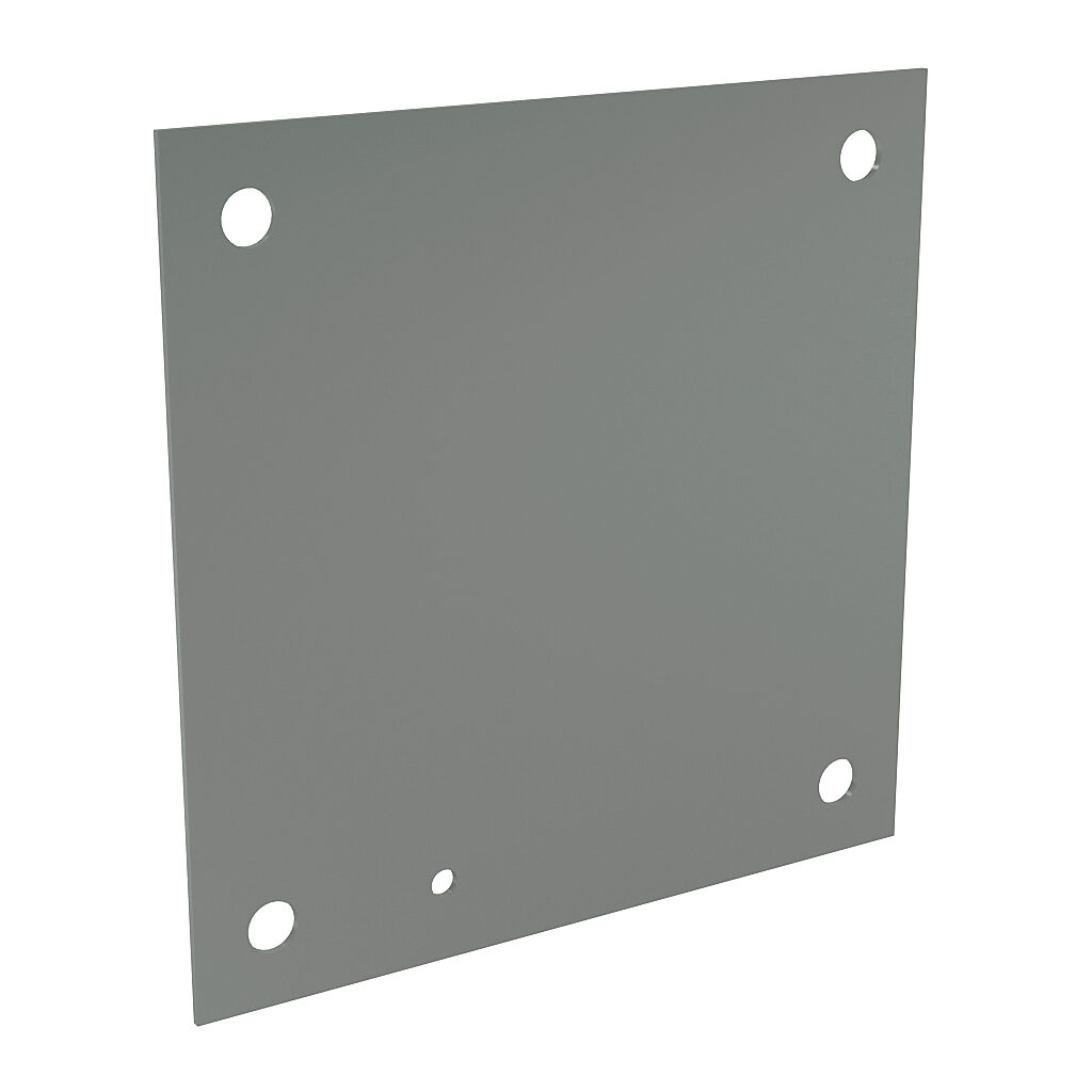 NP1212 - Wiegmann subpanel, carbon steel, white, powder coat finish. For use with 12 x 12 inch (HxW) NEMA 1, 3R, 4, 4X and/or 12 wall mount enclosures.