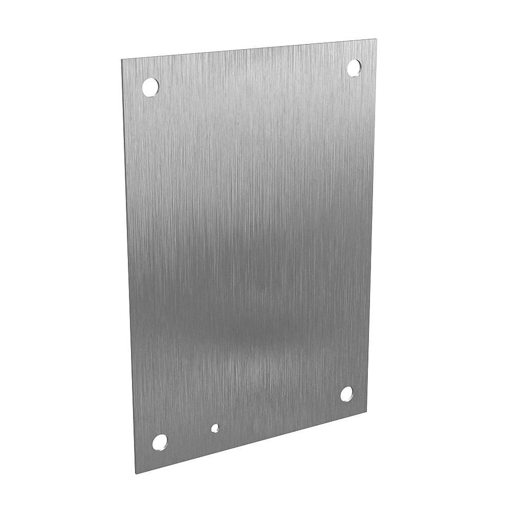 NP1612SS - Wiegmann subpanel, 304 stainless steel. For use with 16x12 (HxW) N121612xx, N4161208, RHC161206, SSN416120xxx and WA161206FM enclosures.