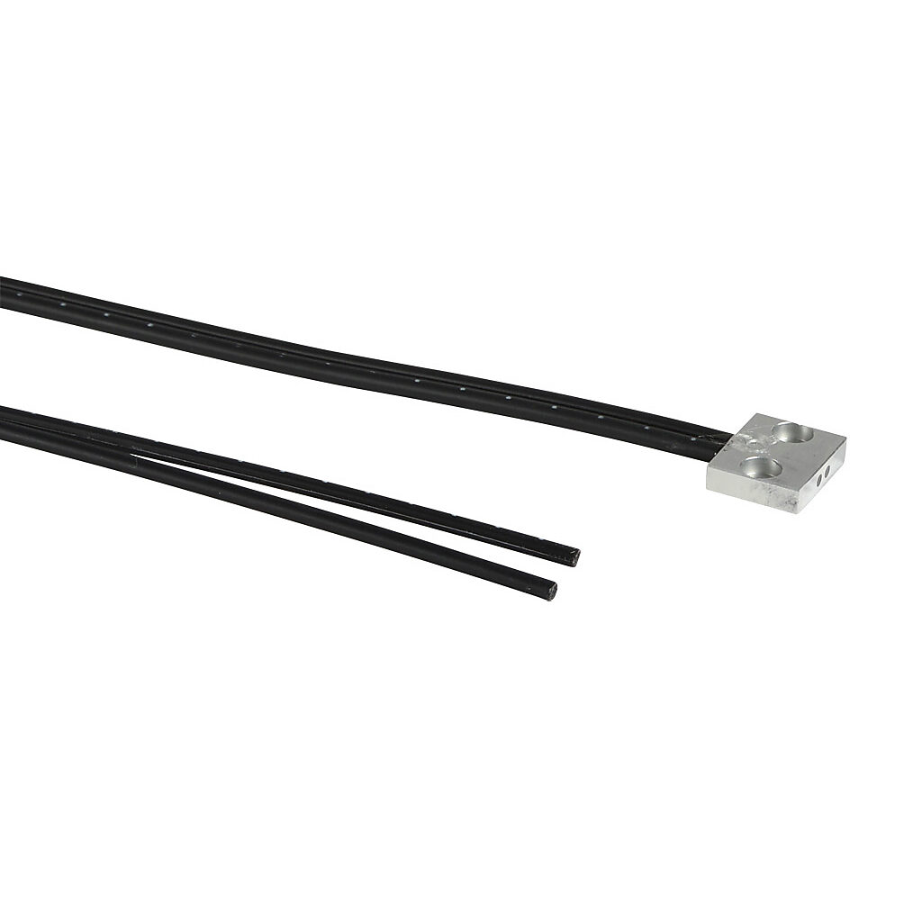 OPT2059 - Wenglor optical fiber, plastic, cuttable, diffuse, parallel fibers, 12mm flat head, aluminum, polyethylene jacket, 160mm sensing distance, 2m length.