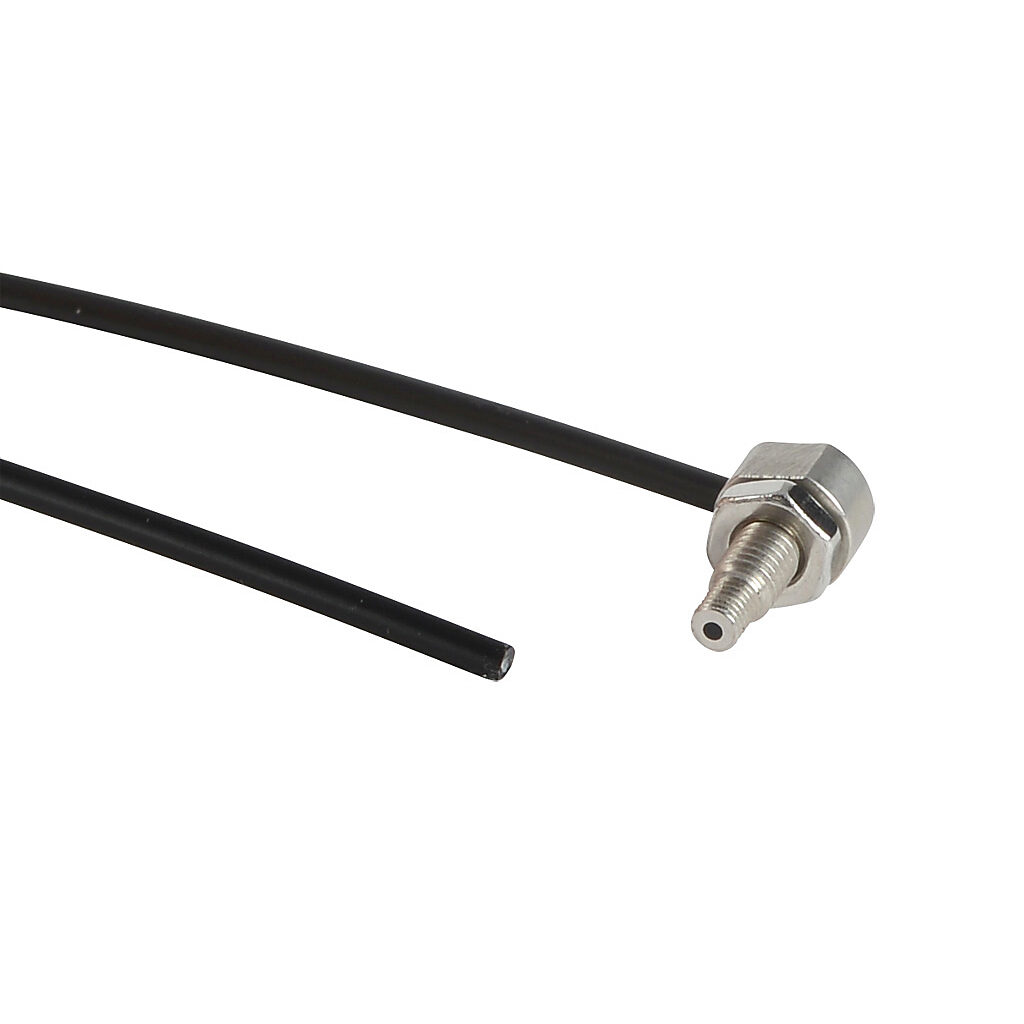 OPT2071 - Wenglor optical fiber, plastic, cuttable, through-beam, parallel fibers, M4 head, stainless steel, 90-degree, polyethylene jacket, 250mm sensing distance, 2m length. Package of 2.
