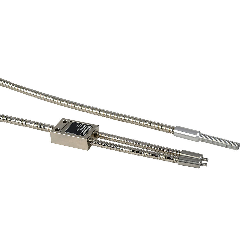 OPT2082 - Wenglor optical fiber, glass, diffuse, separated bundles, M6 head, aluminum, nickel plated brass jacket, 160mm sensing distance, 1m length.
