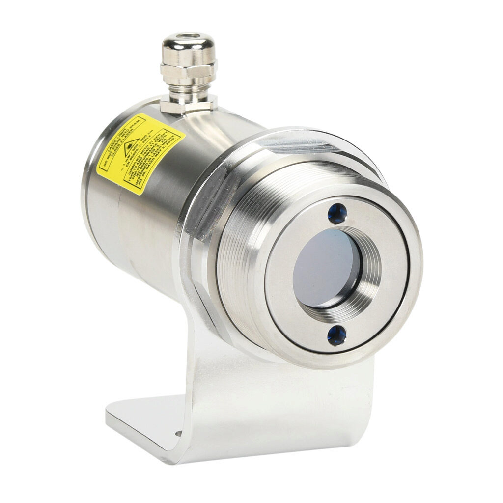 OPTCSLLTSF - Optris CSlaser LT infrared pyrometer, -30 to 1000 deg C, 8-14 μm spectral range, 4-20 mA and alarm output, 5-30 VDC operating voltage, M48x1.5 threaded end mount, removable screw terminal plug.