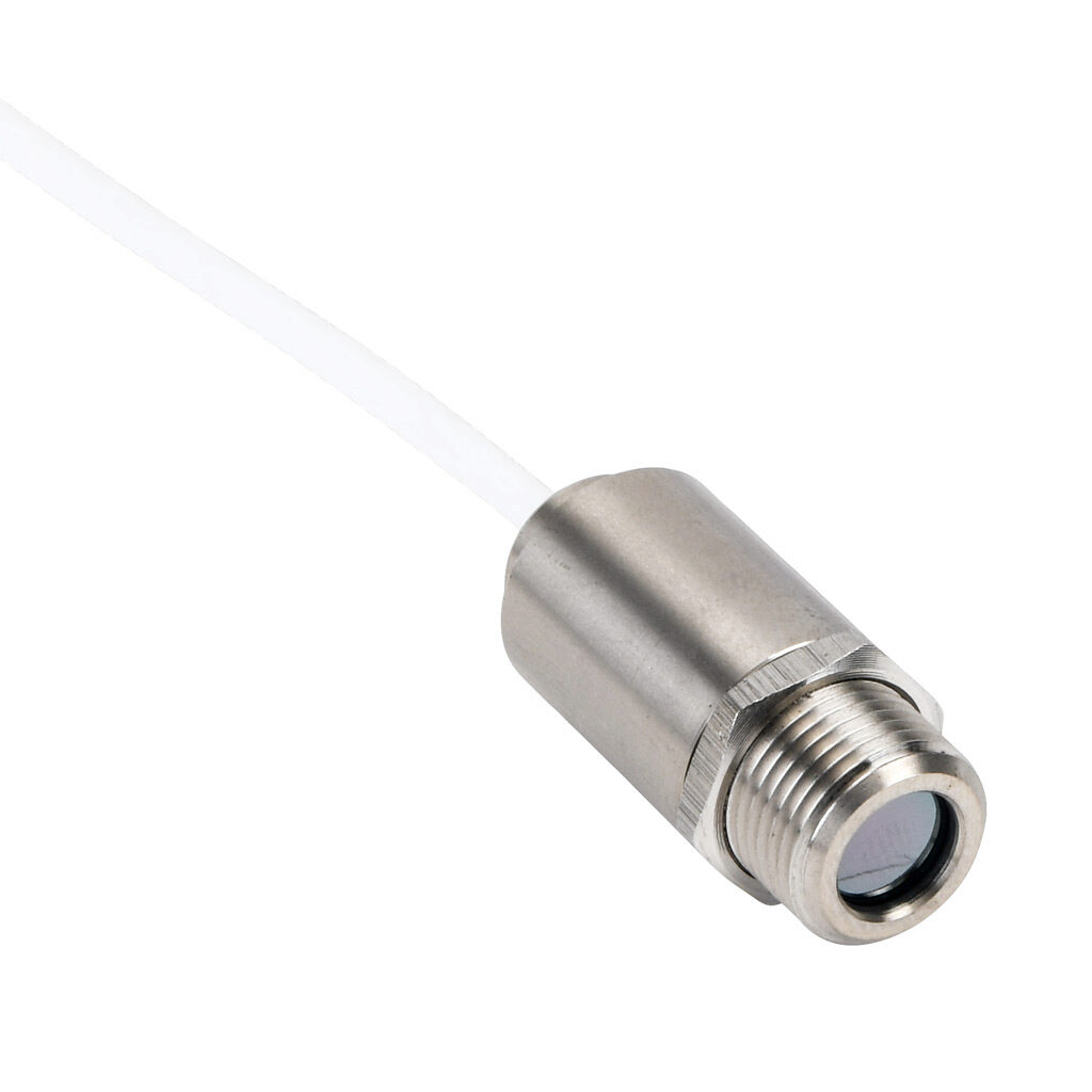 OPTCSMALT15SF33 - Optris CSmicro LT infrared pyrometer, -50 to 1030 deg C, 8-14 μm spectral range, 4-20 mA, alarm or pulse output, 5-30 VDC operating voltage, M12x1 threaded end mount, 6m integral 5-conductor shielded cable.