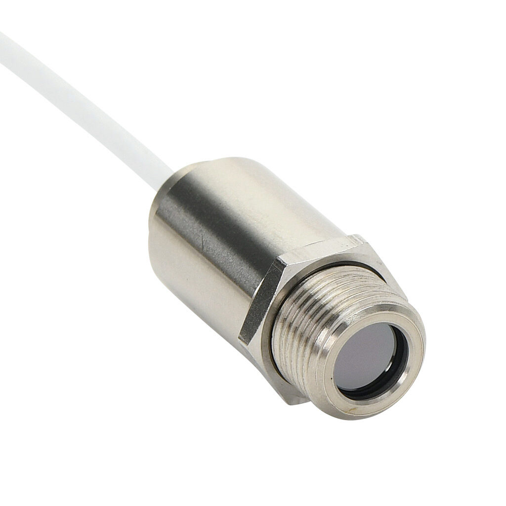 OPTCSMALT22HSF0505 - Optris CSmicro LTH infrared pyrometer, -50 to 1030 deg C, 8-14 μm spectral range, 4-20 mA, alarm or pulse output, 5-30 VDC operating voltage, M12x1 threaded end mount, 1m integral 5-conductor shielded cable.