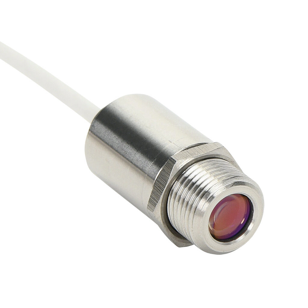 OPTCSMV3MLSF33 - Optris CSmicro 3M infrared pyrometer, 50 to 350 deg C, 2.3 μm spectral range, 0-5 VDC, 0-10 VDC, alarm or pulse output, 5-30 VDC operating voltage, M12x1 threaded end mount, 6m integral 5-conductor shielded cable.