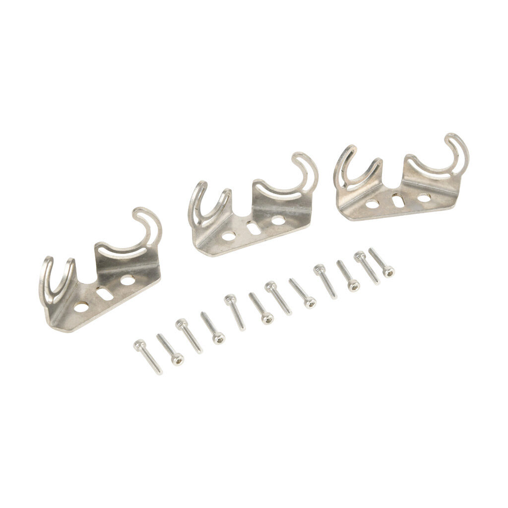 P00R3 - Lumher dual mounting bracket, 60 degrees, 0 degrees to 90 degrees adjustment, stainless steel. Package of 3. For use with Lumher P series lights.
