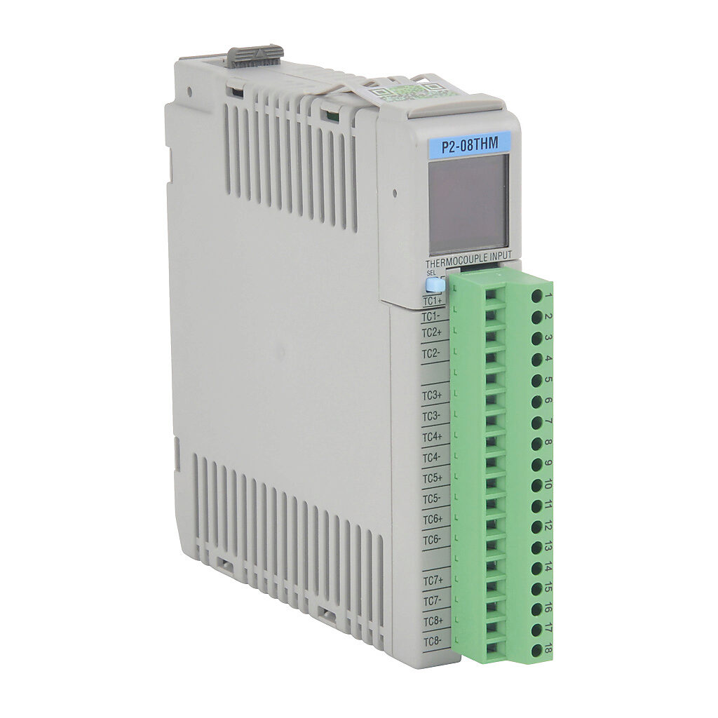 P2-08THM - Productivity2000 temperature input module, thermocouple, 8-channel, 16-bit resolution, input thermocouple type(s): J, E, K, R, S, T, B, N, C. (1) P2-RTB screw terminal block included.