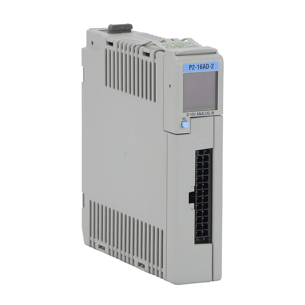 P2-16AD-2 - Productivity2000 analog input module, 16-channel, voltage, 16-bit, external 24 VDC required. Requires ZIPLink connector modules and pre-wired cables.
