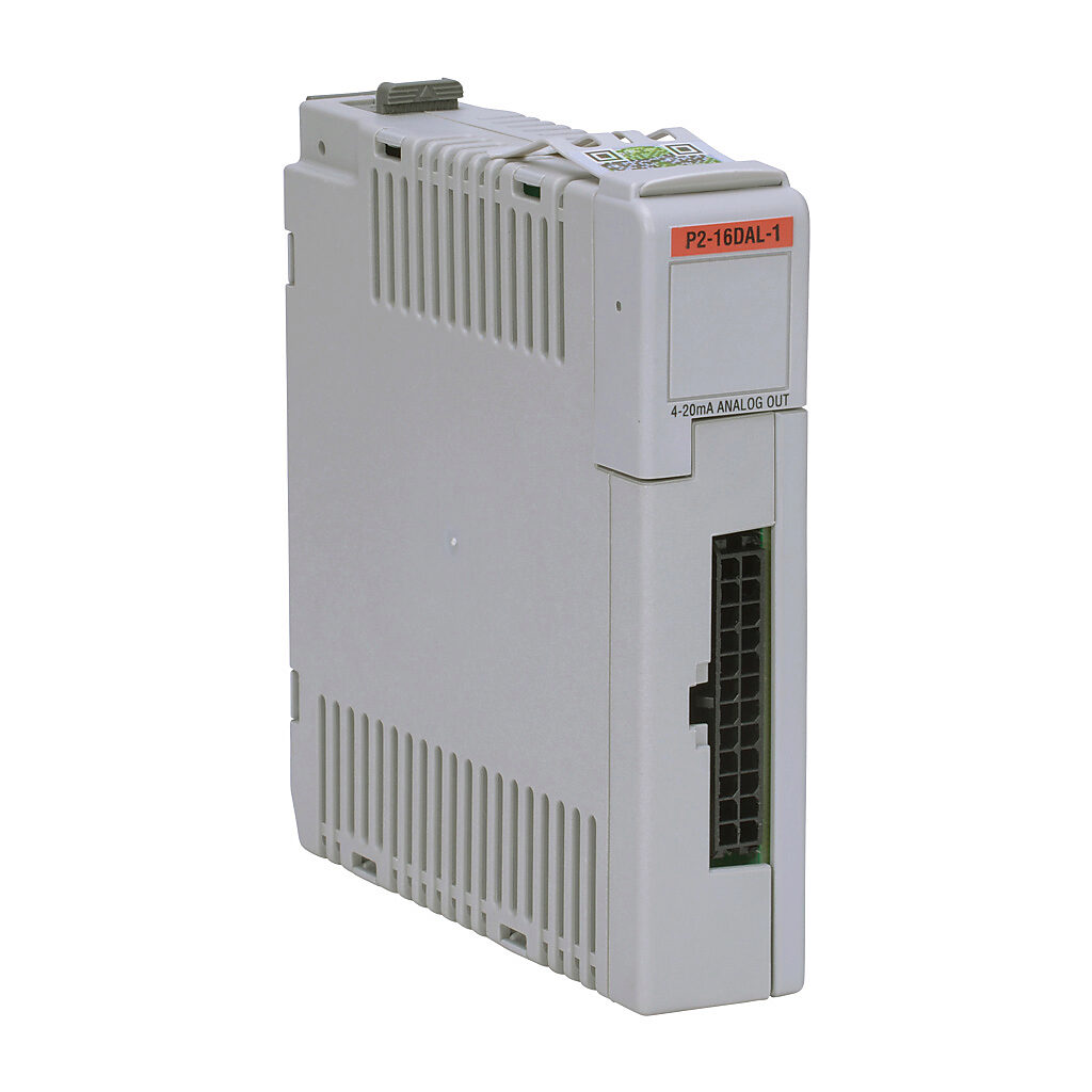 P2-16DAL-1 - Productivity2000 analog output module, 16-channel, current, 12-bit, external 24 VDC required. Requires ZIPLink connector modules and pre-wired cables.