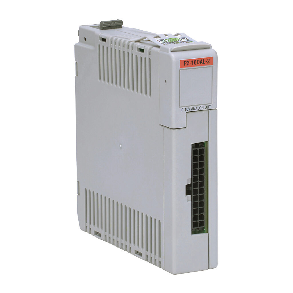 P2-16DAL-2 - Productivity2000 analog output module, 16-channel, voltage, 12-bit, external 24 VDC required. Requires ZIPLink connector modules and pre-wired cables.