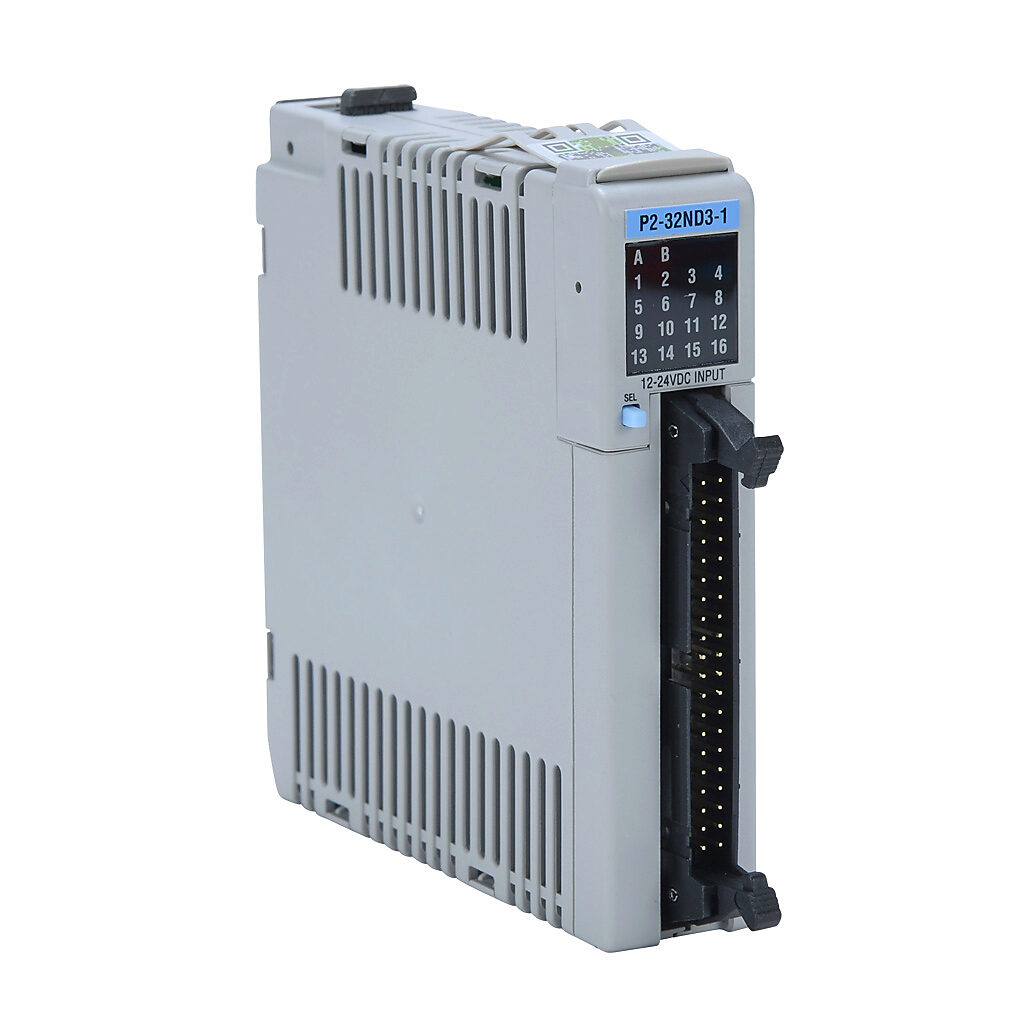 P2-32ND3-1 - Productivity2000 discrete input module, 32-point, 12-24 VDC, sinking/sourcing, 4 isolated common(s), 8 point(s) per common. Requires ZIPLink connector modules and pre-wired cables.