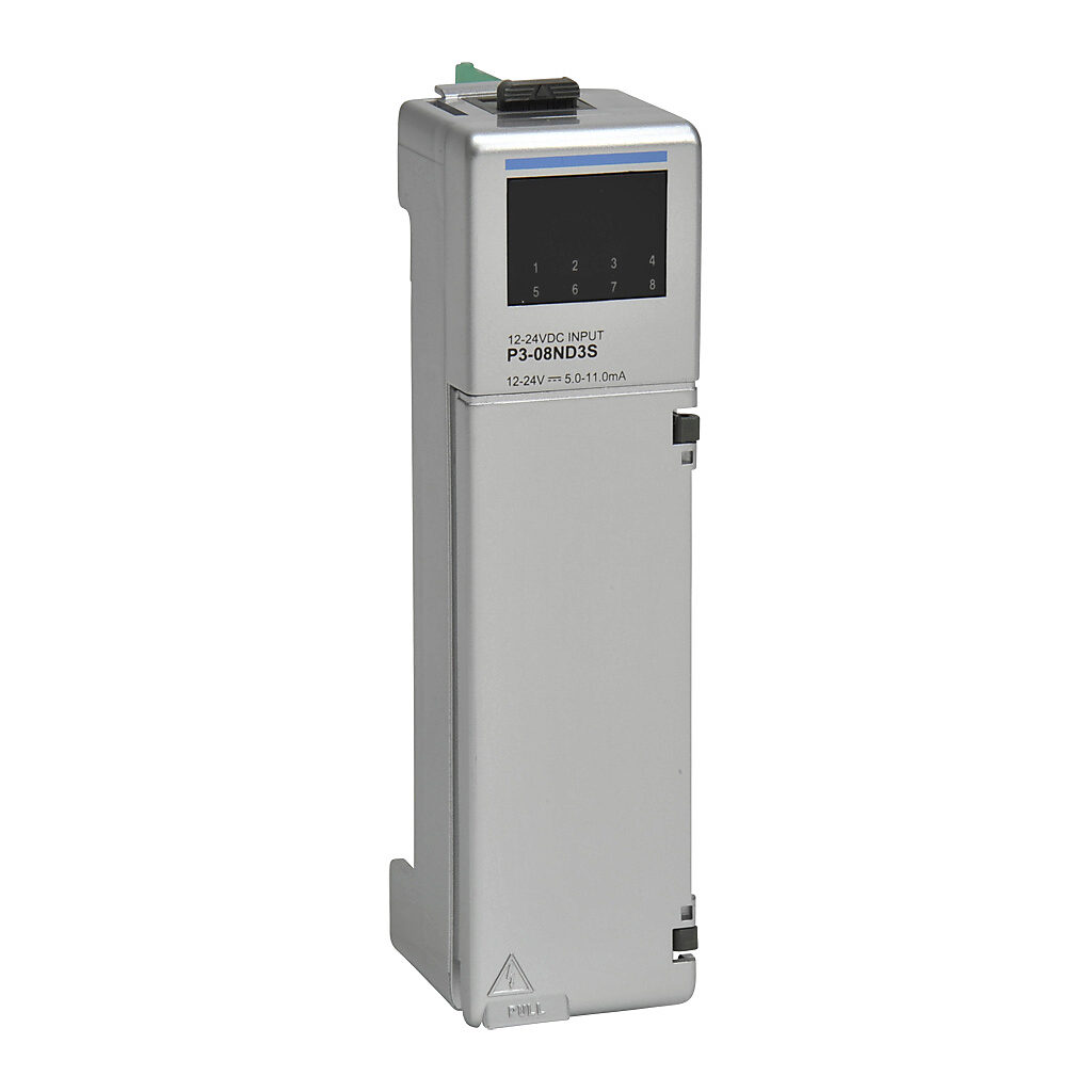 AutomationDirect P3-08ND3S - Productivity3000 discrete input module, 8-point, 12-24 VDC, sinking/sourcing, 8 isolated common(s), 1 point(s) per common. Requires P3-RTB removable terminal block or ZIPLink pre-wired cables.