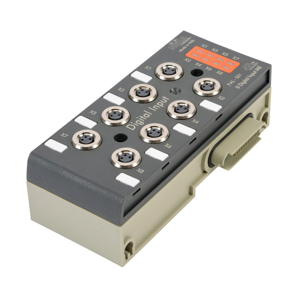 PAL-S01 - NITRA discrete input module, 8-point, 12-24 VDC, PNP/NPN, 1 common(s), 8 point(s) per common, IP65. For use with PAL series. Mounting hardware included. Requires PAL-EIP bus coupler.