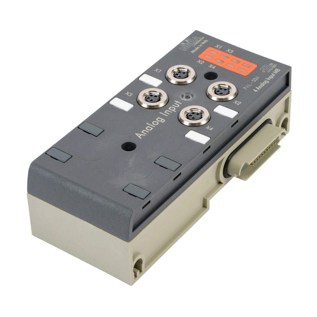 PAL-S04 - NITRA analog input module, 4-channel, current/voltage, 15-bit, IP65. Requires PAL-EIP bus coupler.