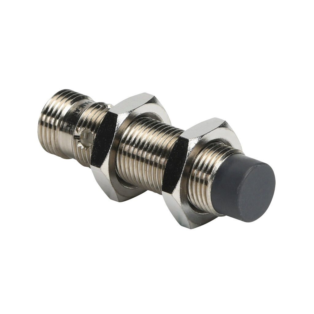 PAM-AN-2H - AchieVe inductive proximity sensor, tubular, 12mm diameter x 45mm body, nickel-plated brass housing, NPN, N.O. output, 4mm sensing distance, non-flush, 2 kHz switching frequency, IP67, 4-pin M12 quick-disconnect.