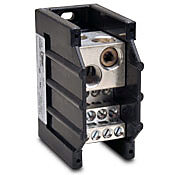 PB5121 - Edison open terminal block, 570A, 1-pole, line side: 2 openings accept 300 MCM to 4 AWG, load side: 12 openings accept 4AWG to 14 AWG, panel mount, UL 1059 recognized.