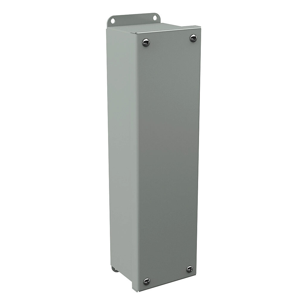 PB5BC - Wiegmann pushbutton enclosure, blank cover, NEMA 4/12/13, 13 x 3 x 3in (HxWxD), wall mount, carbon steel, ANSI 61 gray, powder coat finish, screw cover.