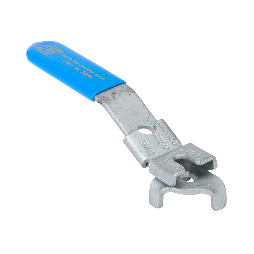 PBFA13 - RuB standard handle, replacement, PVC dipped steel, blue, lockable. For use with RuB 1/4 - 1/2in ball valves.