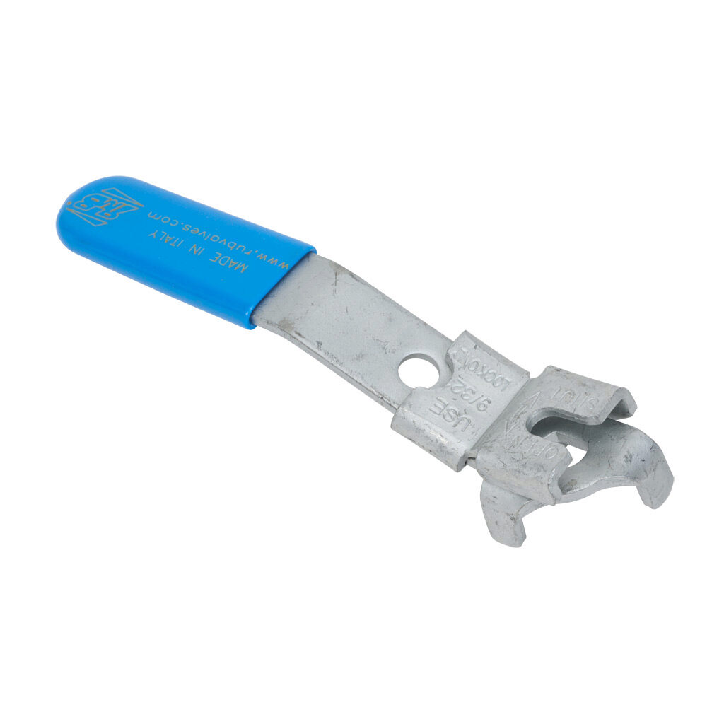 PBFA16 - RuB standard handle, replacement, PVC dipped steel, blue, lockable. For use with RuB 3/4 - 1in ball valves.