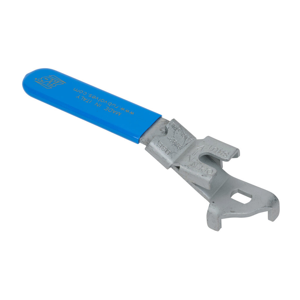 PBFA19 - RuB standard handle, replacement, PVC dipped steel, blue, lockable. For use with RuB 1-1/4 - 2in ball valves.