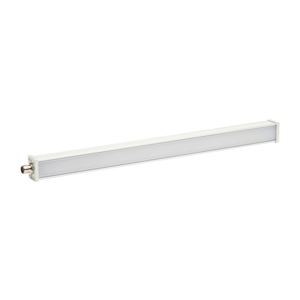 PD04ZD5UY - Lumher PD machine vision lighting, bar light, white light emission, 5000K, plus or minus 55 degrees, 360mm luminous field, continuous and strobe, 404 x 31 x 25mm housing, 22.8-25.2 VDC operating voltage.