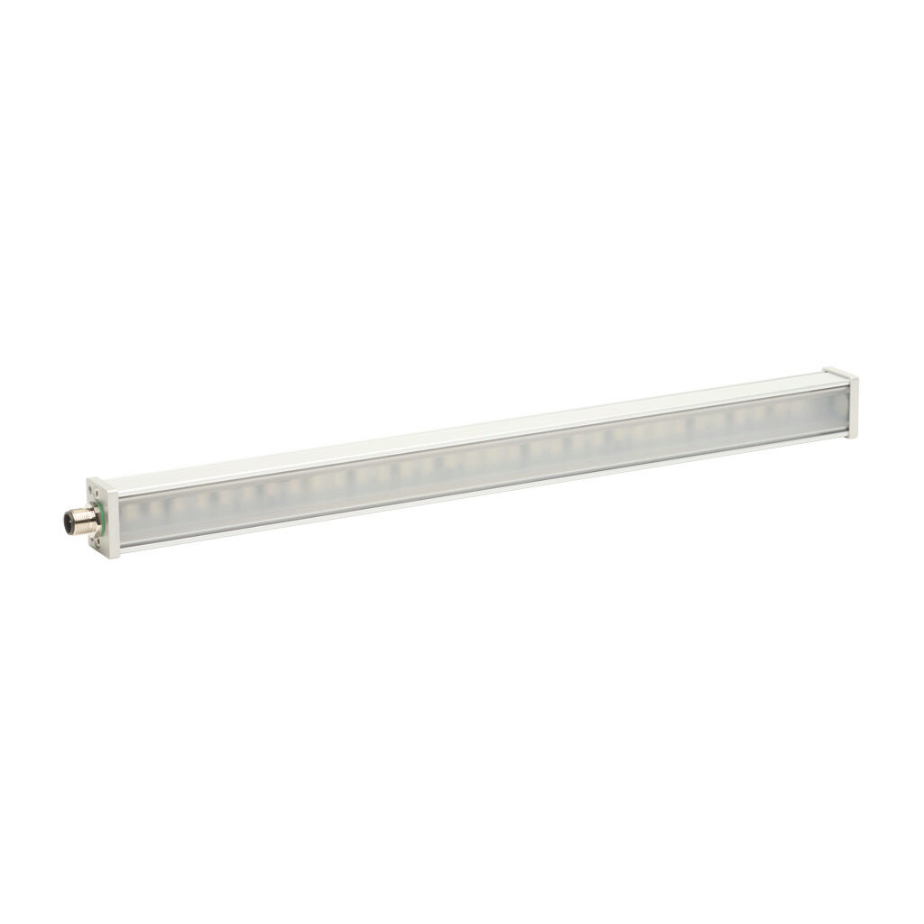 PD04ZR5CY - Lumher PD machine vision lighting, bar light, red light emission, plus or minus 30 degrees, 360mm luminous field, continuous and strobe, 404 x 31 x 25mm housing, 22.8-25.2 VDC operating voltage.