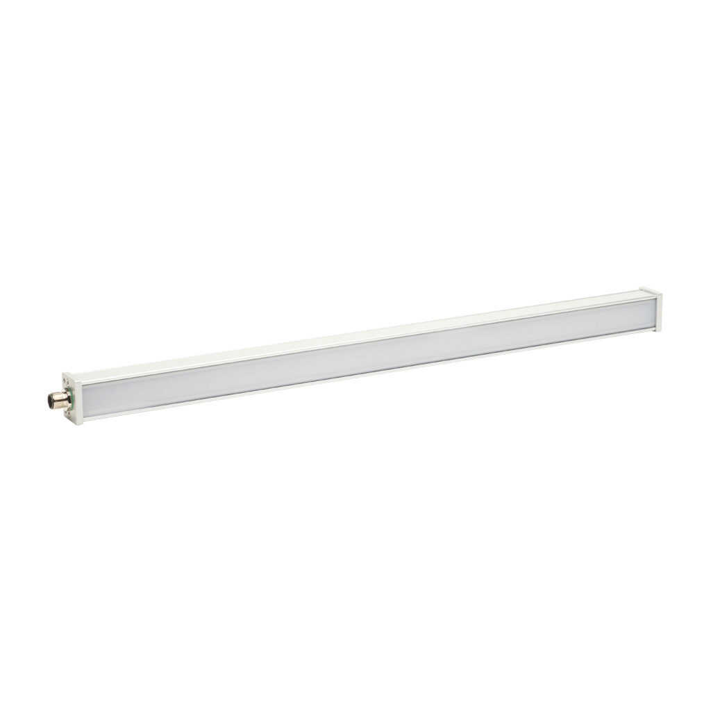 PD05ZD5UY - Lumher PD machine vision lighting, bar light, white light emission, 5000K, plus or minus 55 degrees, 450mm luminous field, continuous and strobe, 494 x 31 x 25mm housing, 22.8-25.2 VDC operating voltage.