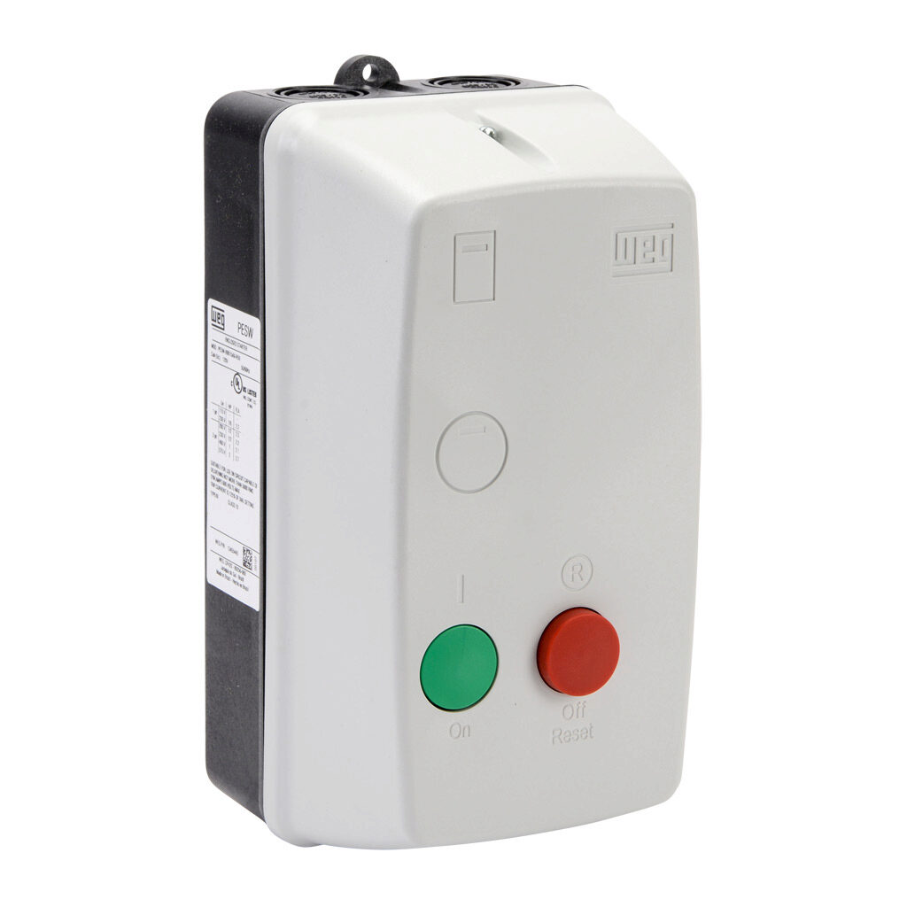 PESW-B9D15AX-R59 - WEG Electric PESW series non-combination motor starter, 9A, 3-pole, 120 VAC (50/60Hz) coil voltage, bi-metallic, 1.8-2.8A adjustable, NEMA 4/4X.