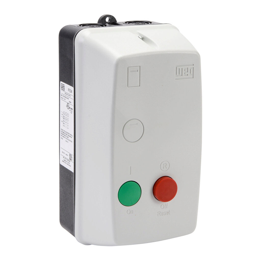 PESW-B9D15AX-R60 - WEG Electric PESW series non-combination motor starter, 9A, 3-pole, 120 VAC (50/60Hz) coil voltage, bi-metallic, 2.8-4.0A Adjustable, NEMA 4/4X.