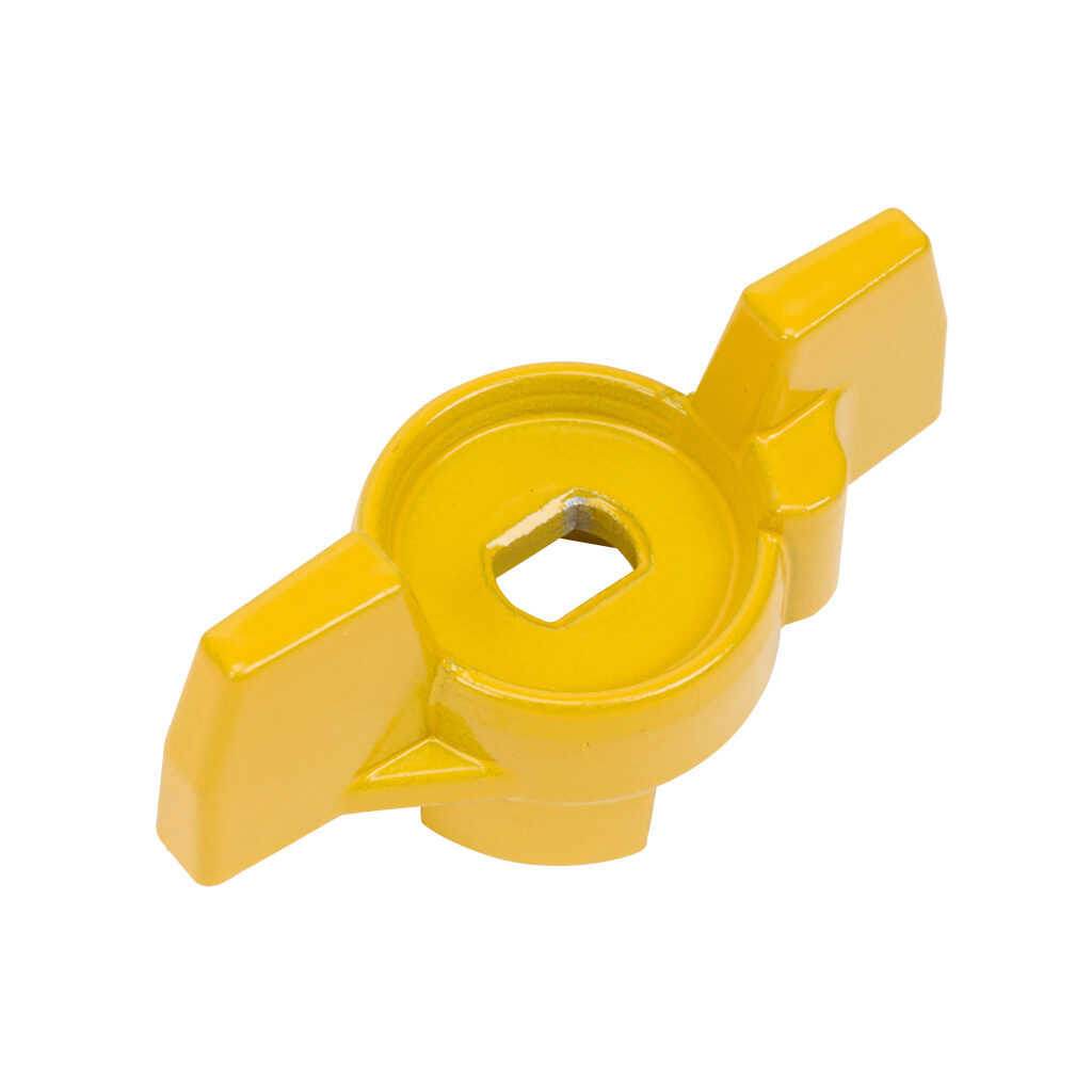PFAG06 - RuB T-handle, aluminum, yellow. For use with RuB 3/4 - 1in ball valves.