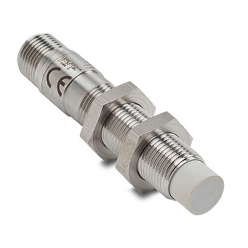 PFM1-BN-4H - Micro Detectors inductive proximity sensor, tubular, 12mm diameter x 64.8mm body, 316L stainless steel housing, NPN, N.O./N.C. complementary outputs, 8mm sensing distance, non-flush, 2 kHz switching frequency, IP67 IP68 IP69K, 4-pin M...