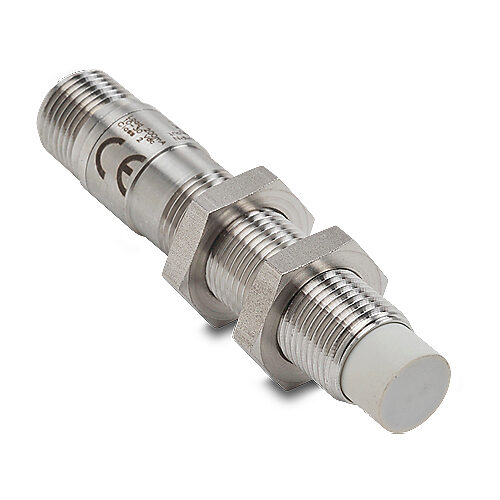 PFM1-BP-4H - Micro Detectors inductive proximity sensor, tubular, 12mm diameter x 64.8mm body, 316L stainless steel housing, PNP, N.O./N.C. complementary outputs, 8mm sensing distance, non-flush, 2 kHz switching frequency, IP67 IP68 IP69K, 4-pin M...