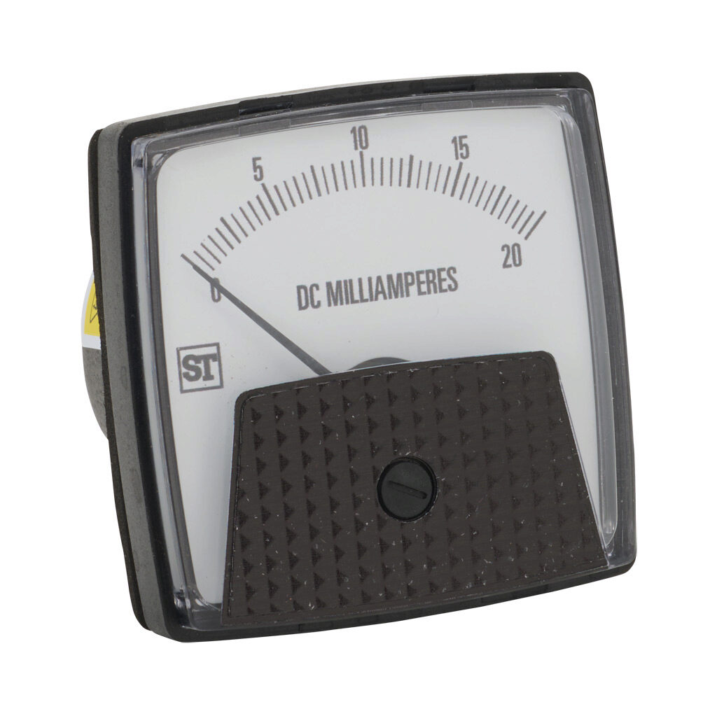 PK-250-200-HFHF - Sifam Tinsley Smartlook panel meter, 2.5in analog dial display, 0-20mA, current input, self contained, moving coil, round 3-hole mount.