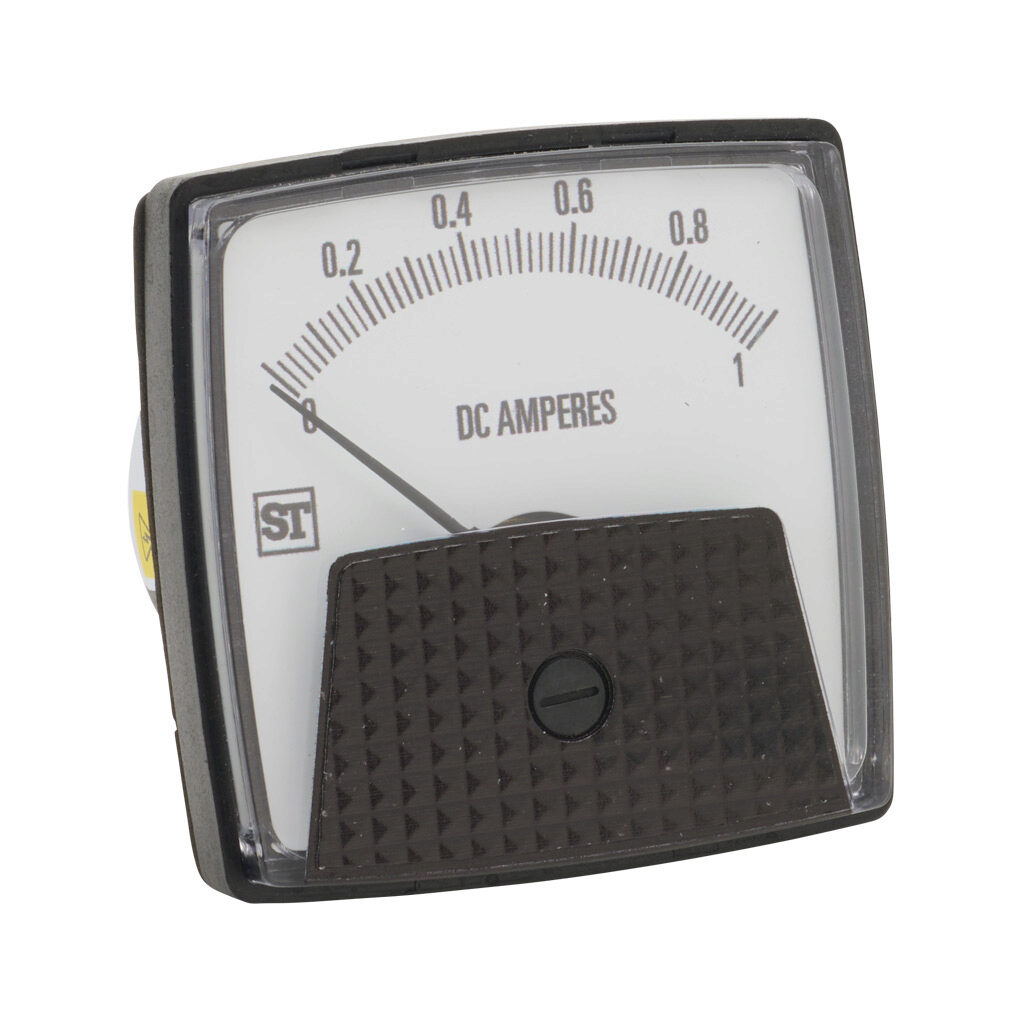 PK-250-200-LALA - Sifam Tinsley Smartlook panel meter, 2.5in analog dial display, 0-1A DC, current input, self contained, moving coil, round 3-hole mount.