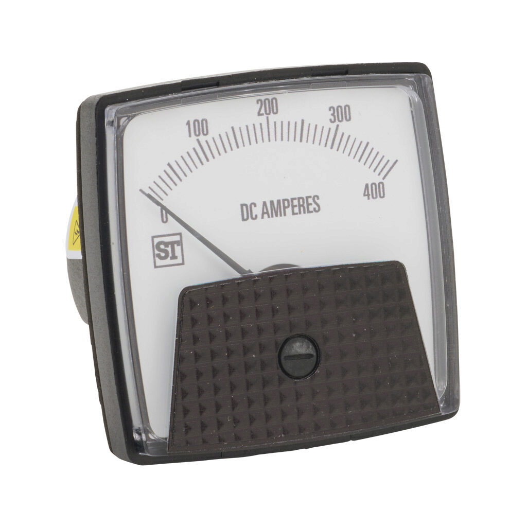 PK-250-224-ECSC - Sifam Tinsley Smartlook panel meter, 2.5in analog dial display, 0-400A DC, voltage input, shunt rated, moving coil, round 3-hole mount.