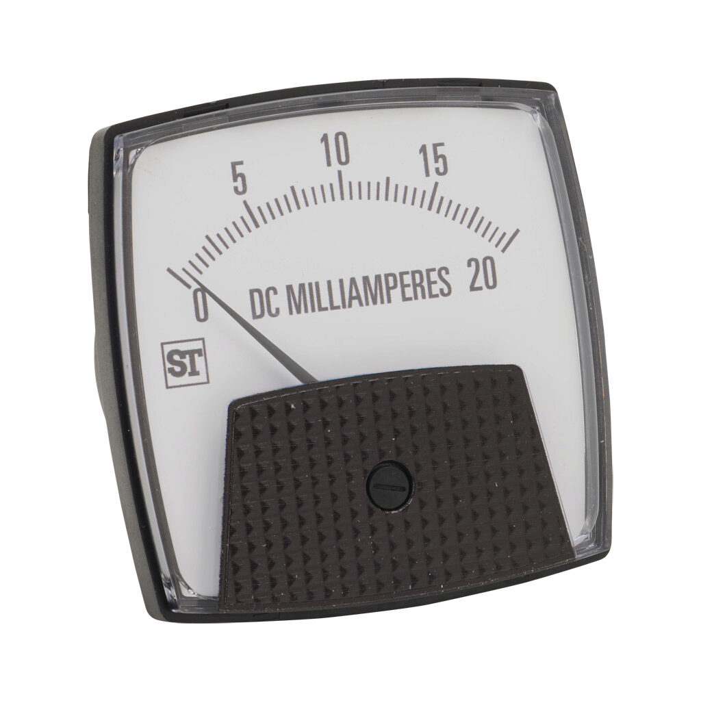 PK-250-300-HFHF - Sifam Tinsley Smartlook panel meter, 3.5in analog dial display, 0-20mA, current input, self contained, moving coil, round 3-hole mount.