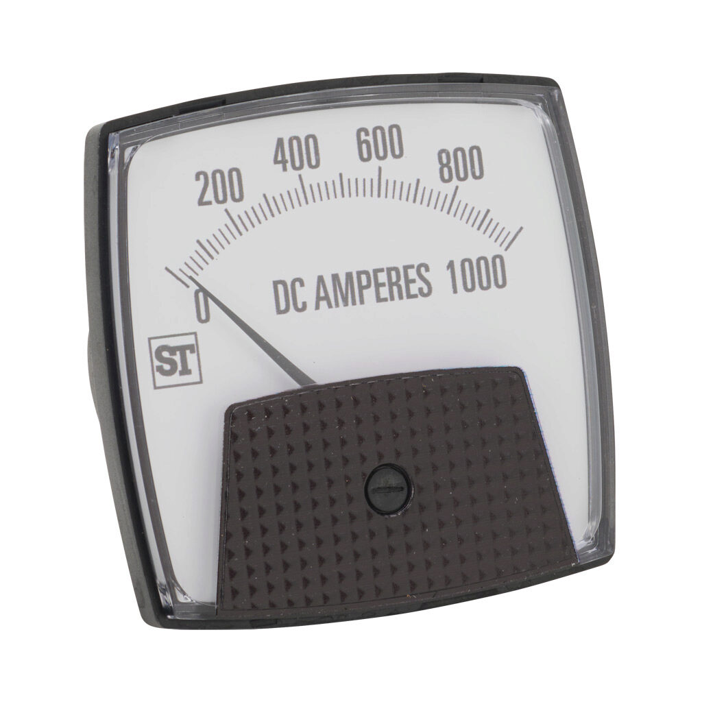 PK-250-324-ECSS - Sifam Tinsley Smartlook panel meter, 3.5in analog dial display, 0-1000A DC, voltage input, shunt rated, moving coil, round 3-hole mount.