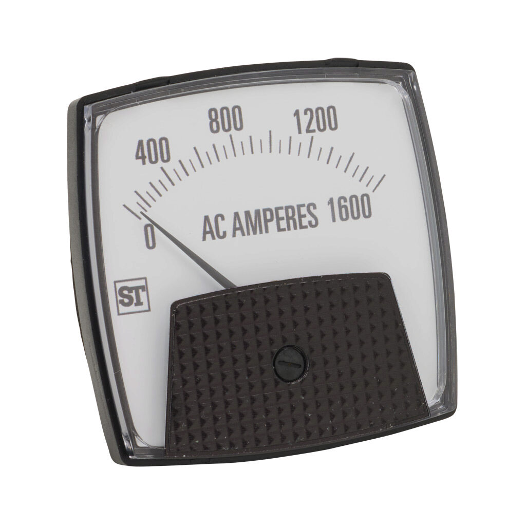 PK-250-340-LSTE - Sifam Tinsley Smartlook panel meter, 3.5in analog dial display, 0-1600A AC, current input, transformer rated, moving iron, round 3-hole mount.