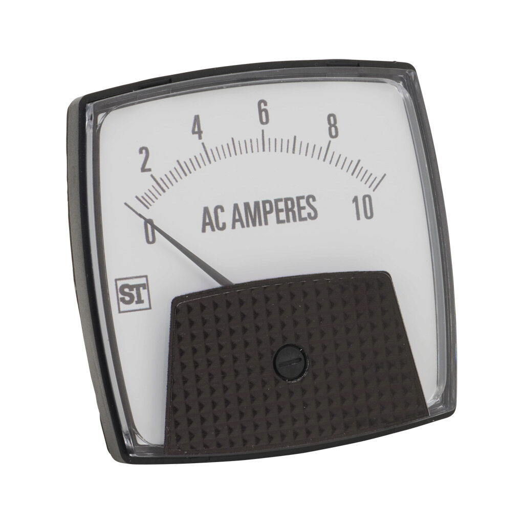 PK-250-340-MTMT - Sifam Tinsley Smartlook panel meter, 3.5in analog dial display, 0-10A AC, current input, self contained, moving iron, round 3-hole mount.