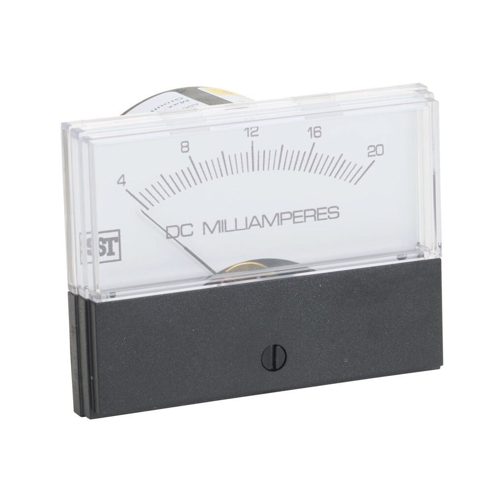 PK-260-200-HEHE - Sifam Tinsley Contender panel meter, 2.5in analog dial display, 4-20mA, current input, self contained, moving coil, round 4-hole mount.