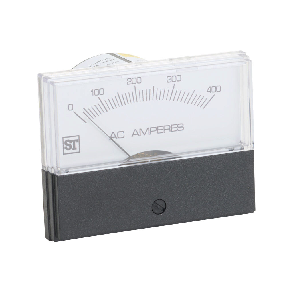 PK-260-240-LSSC - Sifam Tinsley Contender panel meter, 2.5in analog dial display, 0-400A AC, current input, transformer rated, moving iron, round 4-hole mount.