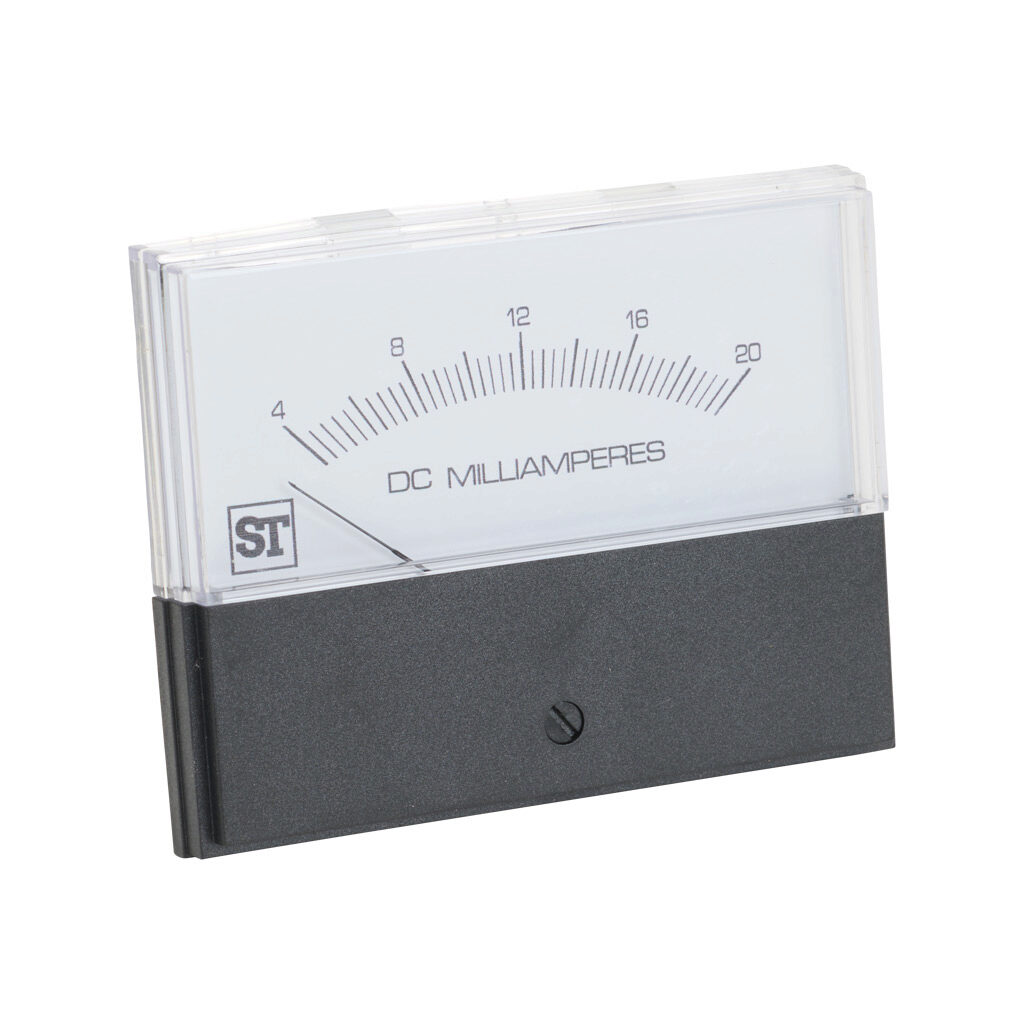 PK-260-300-HEHE - Sifam Tinsley Contender panel meter, 3.5in analog dial display, 4-20mA, current input, self contained, moving coil, round 4-hole mount.