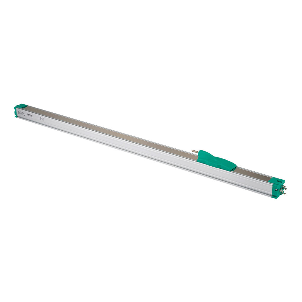 PK-M-0700-L - Gefran potentiometer linear position sensor, rodless slide, 700mm stroke, 57 x 38 x 863mm body, channel mount, 18mm DIN 43650 Form A.