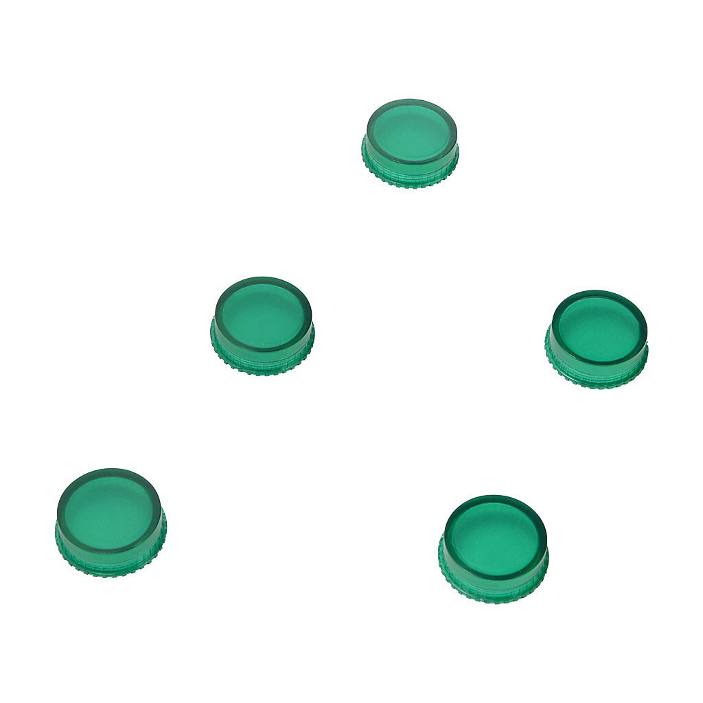 PL1308PV-5 - AutomationDirect extended lens, replacement, green. Package of 5. For use with GCX series pushbuttons.