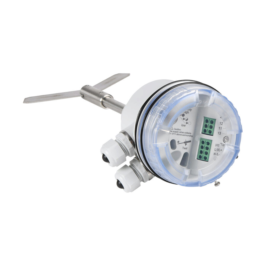 PLS-4P-1-115-HAZ - ProSense rotating paddle bulk solids level switch, 100mm insertion length, 1-1/4in male NPT process connection, (1) SPDT relay, 115 VAC operating voltage. Hinged paddle included. Hazardous location rated.