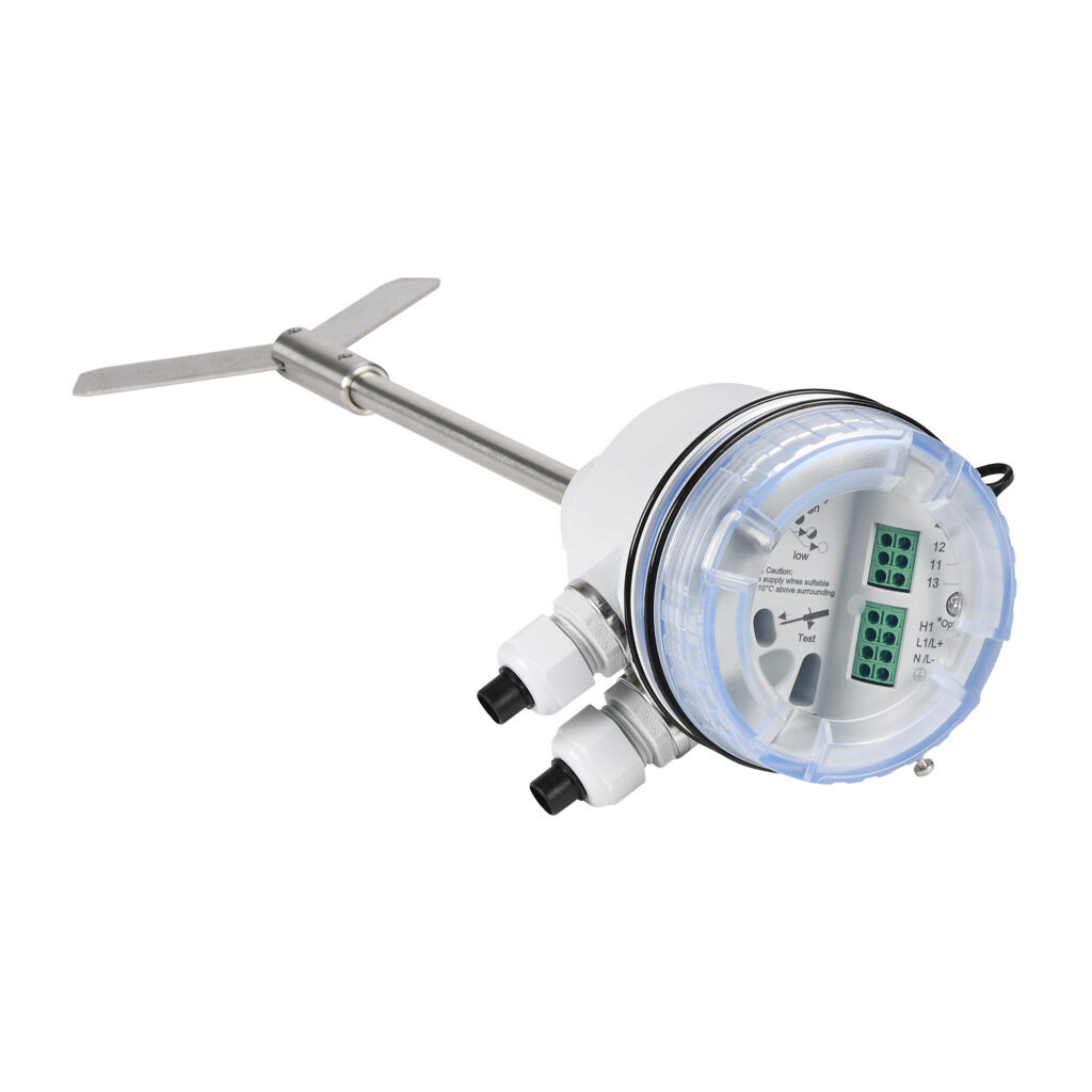 PLS-4P-2-230 - ProSense rotating paddle bulk solids level switch, 200mm insertion length, 1-1/4in male NPT process connection, (1) SPDT relay, 230 VAC operating voltage. Hinged paddle included.
