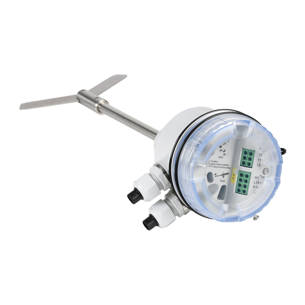 PLS-4P-2-24D - ProSense rotating paddle bulk solids level switch, 200mm insertion length, 1-1/4in male NPT process connection, (1) SPDT relay, 20-28 VDC operating voltage. Hinged paddle included.