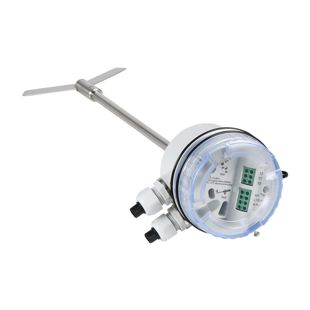 PLS-4P-3-115 - ProSense rotating paddle bulk solids level switch, 300mm insertion length, 1-1/4in male NPT process connection, (1) SPDT relay, 115 VAC operating voltage. Hinged paddle included.